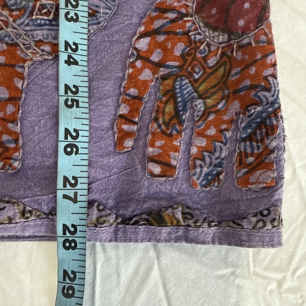 Jacket Womens S M Purple Elephant Patch Artisan Folk Boho Hippie Festival - Picture 10 of 12